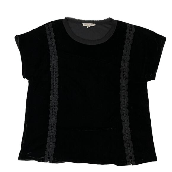 Current Air Velvet Short Sleeve Top - Black - Medium - Picture 1 of 8
